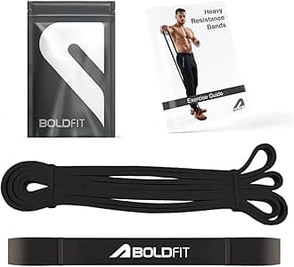Boldfit Heavy Resistance Band for Exercise & Stretching, Pull Up Band Suitable in Home & Gym Workout, Power Bands for Men & Women. (Black 15-30 kg Resistances)(Material: Natural Rubber )