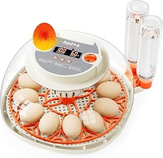 Egg Incubators for Hatching Eggs, Temperature and Humidity Control, Automatic Egg Turning, Egg Candler, External Water Bottle, Air Vent, for Chicken, Duck & Quail Eggs, 12 Eggs