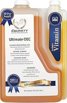 Ultimate OEC Horse Supplement – Omega 3, Vitamin E, Flaxseed Oil for Horses – Coat Defense, Joint & Hoof Support – Vet-Approved Equine Oil for Healthy Weight, Muscle & Recovery