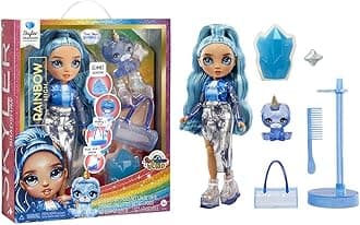 Rainbow High Skyler (Blue) with Slime Kit & Pet - Blue 11” Shimmer Doll with DIY Sparkle Slime, Magical Yeti Pet and Fashion Accessories, Kids Gift 4-12 Years