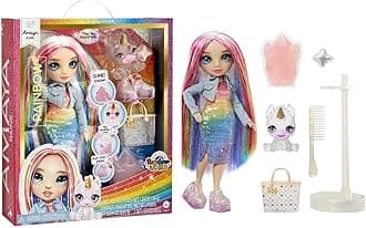 Rainbow High Fashion Doll with Slime Kit & Pet - Amaya (Rainbow) - 28 cm Twinkle Doll with Glitter Deer DIY, Magic Pet and Fashion Accessories - Children's Toy - Ages 4-12 Years
