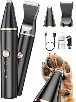 oneisall 2 Speed Cat Clippers with Double Blades, Rechargeable Cordless Small Cat Paw Trimmer, Low Noise for Trimming Dog's Hair Around Paws, Eyes, Ears, Face, Rump (Black)