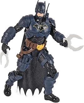 DC Comics 6067399 Adventure Batman Action Figure with 16 Armor Accessories, 17 points of articulation, 12" Superhero Kids Toy for Boys and Girls, Black