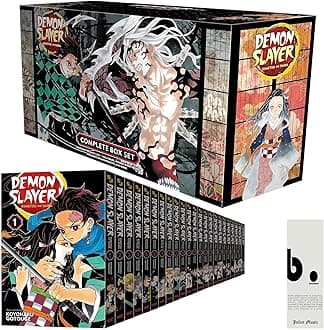 Demon Slayer Manga Box Set Kimetsu no Yaiba (Volumes 1–23) – English Premium Manga Edition with Booklet & Poster – Koyoharu Gotouge, VIZ Media & Juliet Music Bookmark (Demon Slayer: Kimetsu no Yaiba)