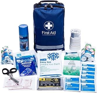 – Premium Sports First Aid Kit - Fully Stocked with 2 x Ice Packs, Freeze Spray, Foil Blanket and More.