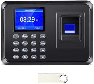Time Clock with 1000 Fingerprint,500 Password, Two Punching in One