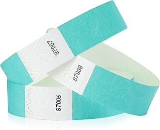 200 WristCo Aqua Tyvek Wristbands for Events - Comfortable Tear Resistant Paper Bracelets ID Wrist Bands for Concerts Festivals Admission Party Identification