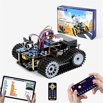 Robotics Kit for Kids Ages 8โ12, Smart Robot Tank Car Compatible with Arduino & Scratch & Python, STEM Toys for Boys Ages 8โ12, App & Remote Control, Birthday Coding Gift for Boys, Girls and Adults
