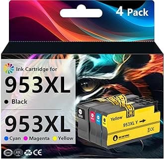 953XL Ink Cartridges Compatible for HP 953XL Ink Cartridge Compatible for HP OfficeJet Pro 7720 7730 7740 8210 8216 8218 Printers (1Black, 1Cyan, 1Magenta, 1Yellow)